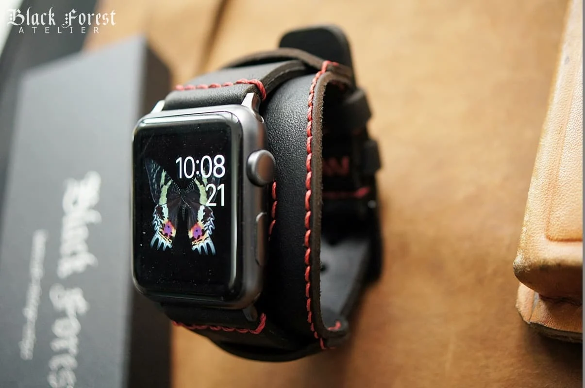 CUFF handgefertigt Leder Uhrenarmband incl. Lugs Adapter für Apple Watch (oder Apple Watch Sport) 42mm oder 38mm – Bild 4
